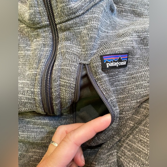 PATAGONIA BETTER SWEATER QUARTER ZIP FLEECE PULLOVER KIDS' XL GRAY - Picture 7 of 8
